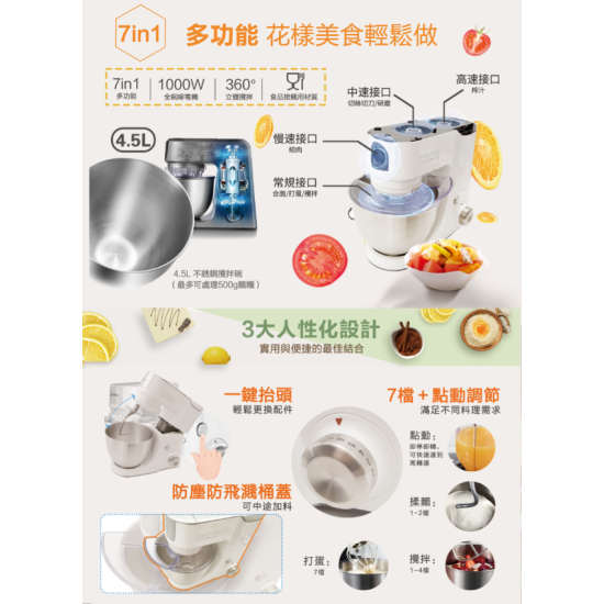 MIDEA 美的 MKM45 專業廚師機 MIDEA 美的 MKM45 專業廚師機