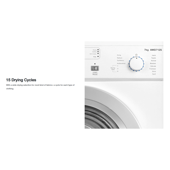 WHIRLPOOL 惠而浦 AWD712S2 排氣式乾衣機 (7公斤) WHIRLPOOL 惠而浦 AWD712S2 排氣式乾衣機 (7公斤)